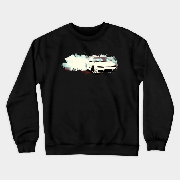 White Car Drift Crewneck Sweatshirt by sfajar